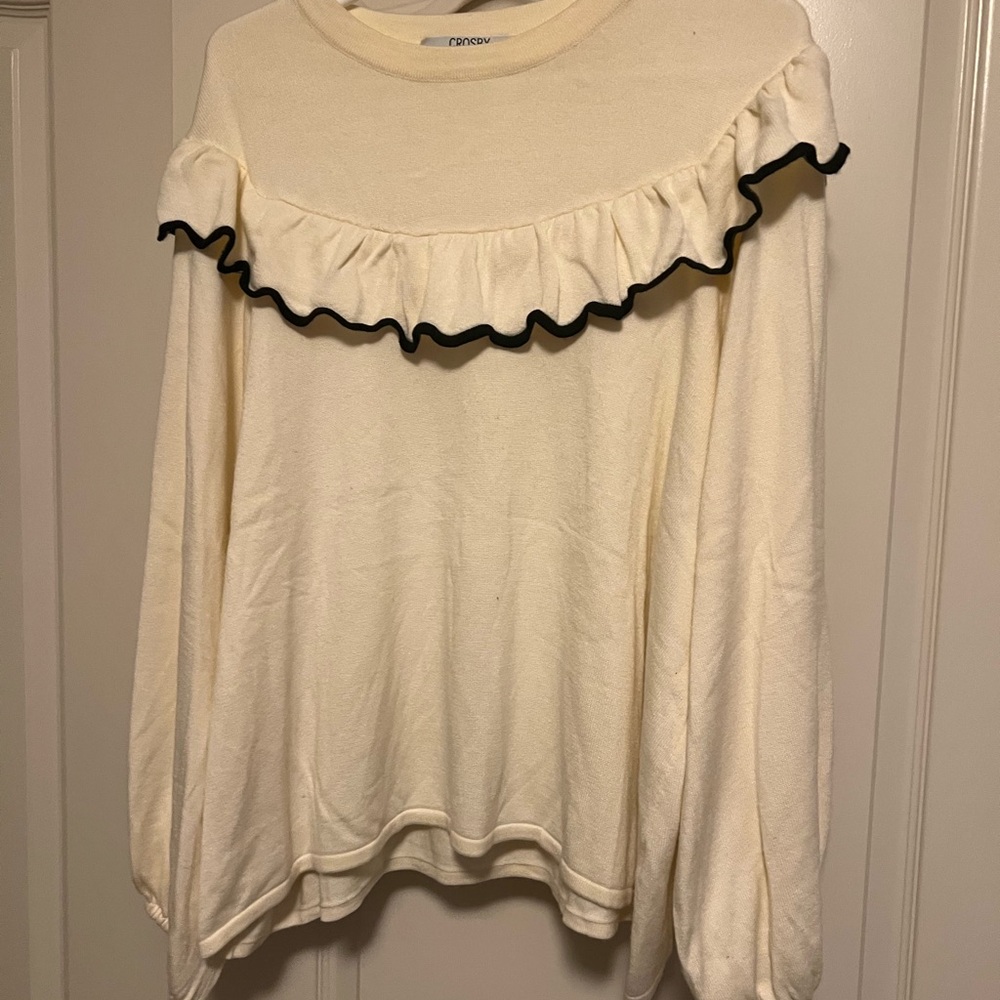 CROSBY by Mollie Burch Cream Ruffle Sweater